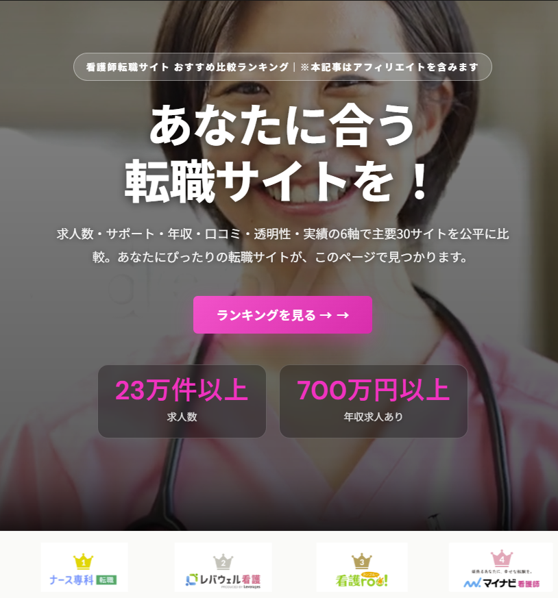 看護師転職サイト比較